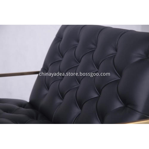Marsden tufted leather lounge chair